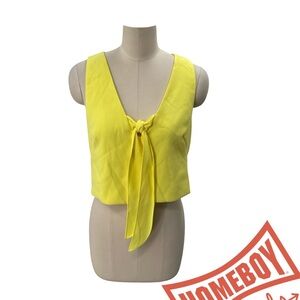 Black Halo Yellow Tie-Front Crop Top